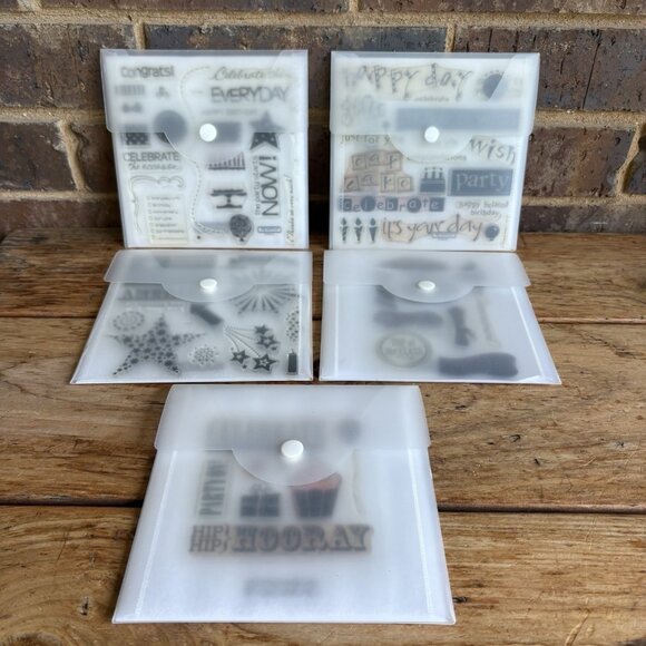 Lot of 5 Close To My Heart My Acrylic Stamp Sets  Celebrate Party Congrats - Picture 1 of 8